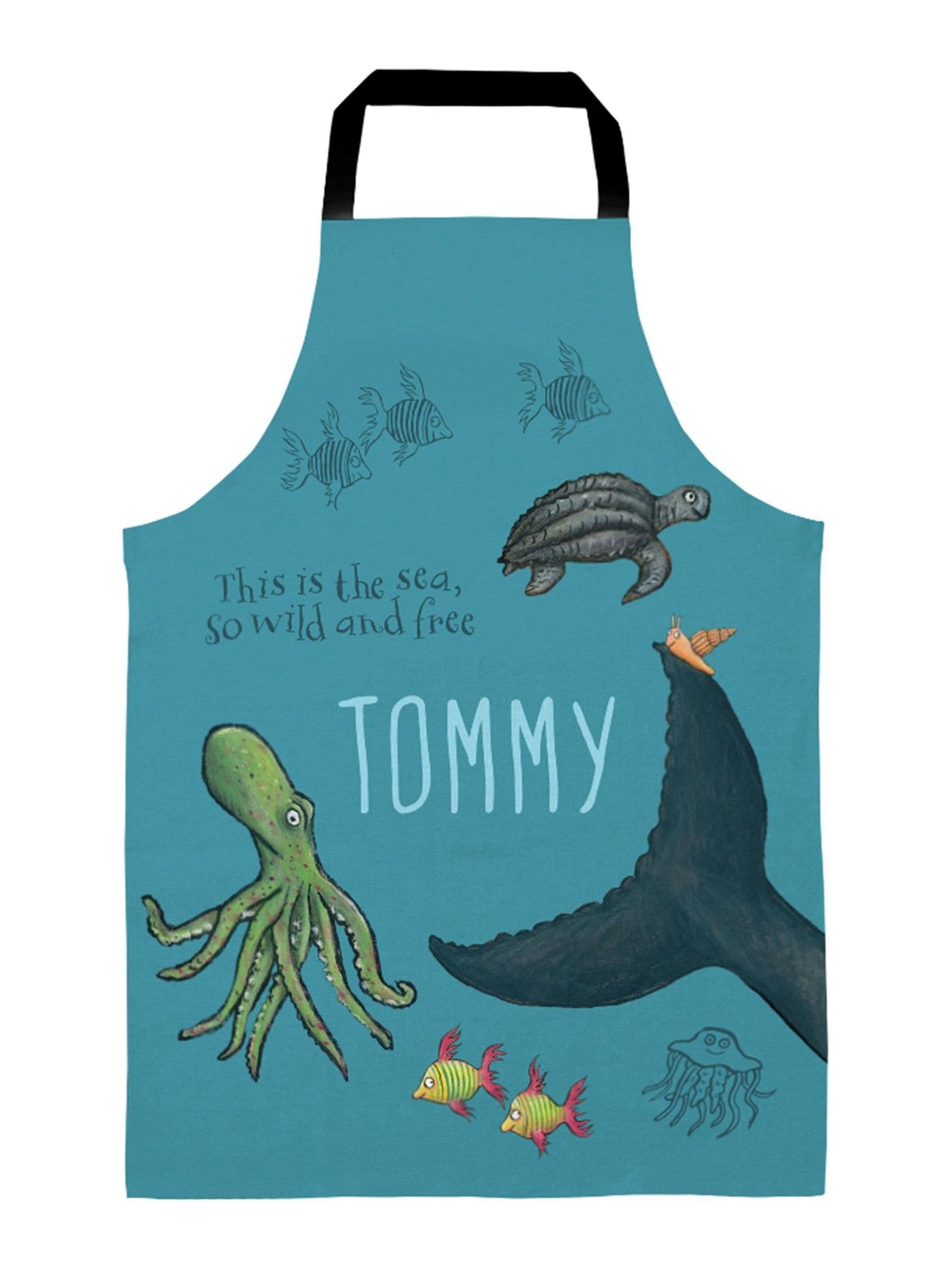 100% Cotton Personalised The Snail And The Whale Adults Apron by Star Editions