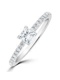 The Diamond Store 9K White Gold Princess Cut 0.25ct H/Si Lab Diamond Engagement Ring