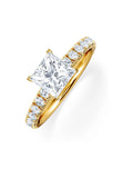 The Diamond Store Silver/Gold Katerina 1.55ct Princess Cut Lab Diamond Solitaire Engagement Ring in 9K Gold