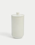 Large Ribbed Glazed Storage Jar