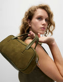 Suedette Mini Bowler Cross Body Bag
