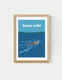 Swim Wild Framed Art