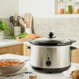 George Home 3L Slow Cooker - Stainless Steel