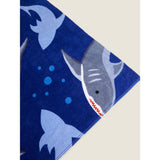 George Home Blue Shark Print Cotton Beach Towel
