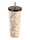 Cath Kidston Brown Leopard Print Stainless Steel 700ml Straw Cup