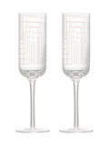 Anton Studio Designs Set of 2 Clear Maze Champagne Flutes