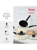Swan 3 Piece Cream Townhouse Saucepan Set