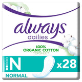 Always Dailies Organic Cotton Protection Panty Liners Normal x28 - McGrocer