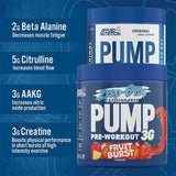Applied Nutrition Caffeine Free Pump 3G Pre Workout 3g Fruit Burst 375g - McGrocer