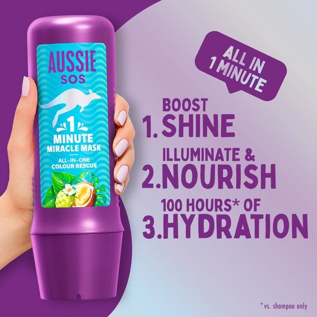 Aussie Sos 1 Minute Miracle Colour Rescue Mask    250ml - McGrocer