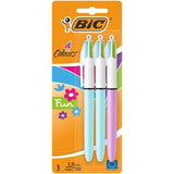 BIC 4 Colours Fun Retractable Ballpoint Pens Pack of 3   3 per pack - McGrocer
