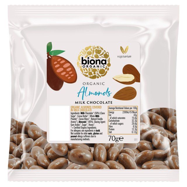 Biona Organic Almonds Milk Chocolate   70g - McGrocer