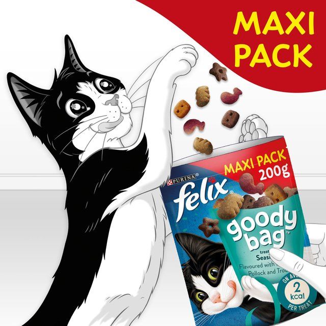 Felix Goody Bag Seaside Salmon Pollock &amp;amp; Trout Cat Treats   200g