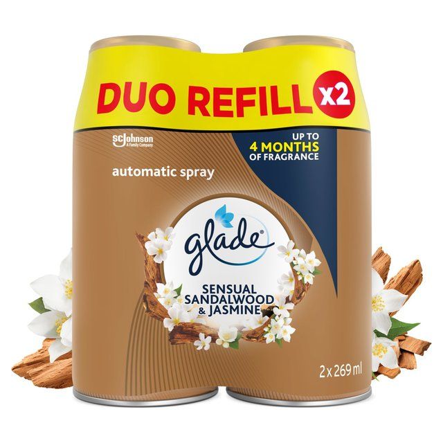 Glade Automatic Spray Twin Refill Sandalwood &amp;amp; Jasmine Air Freshener   2 x 269ml