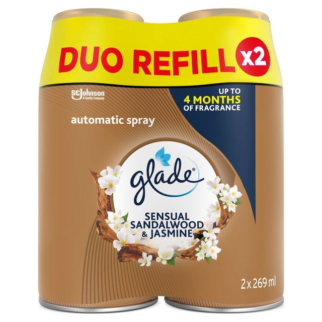Glade Automatic Spray Twin Refill Sandalwood &amp;amp; Jasmine Air Freshener   2 x 269ml