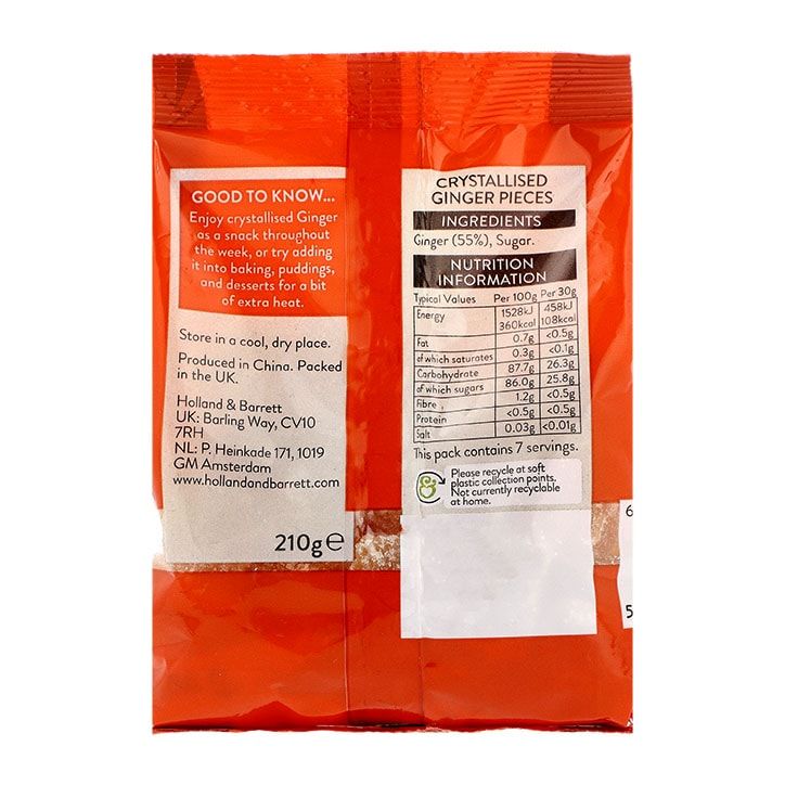 Holland &amp;amp; Barrett Crystallised Ginger 210g