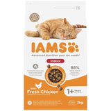 IAMS 1+ Years Indoor Dry Cat Food Chicken   3kg