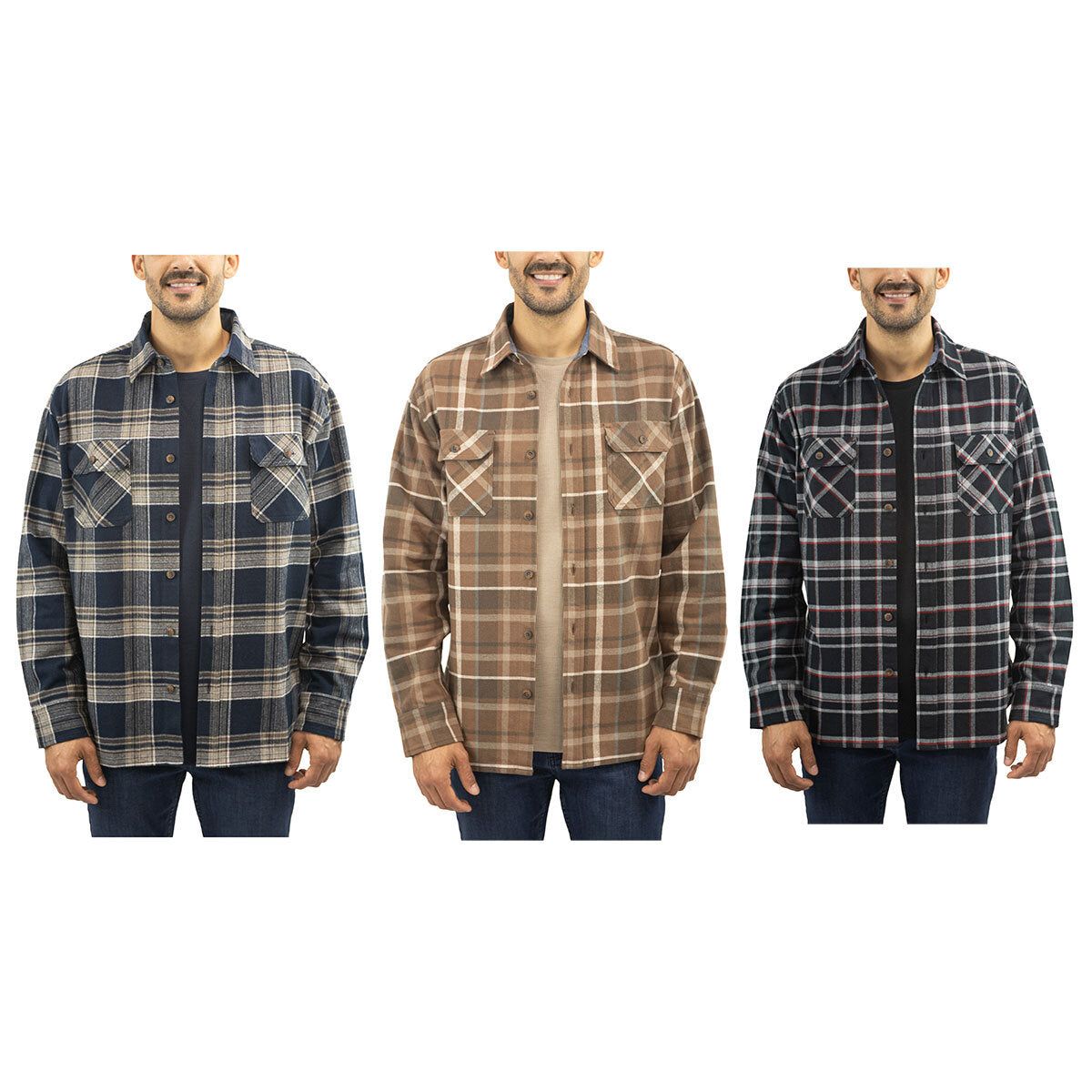 Jachs Mens Flannel Shirt &amp;amp; Thermal 2 Pack