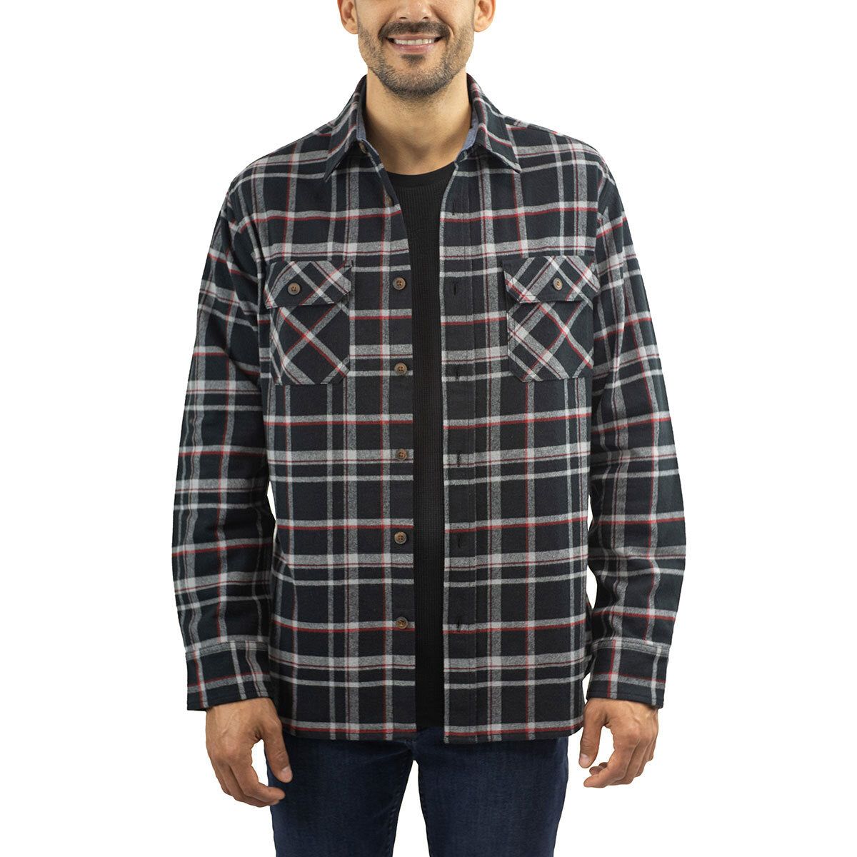 Jachs Mens Flannel Shirt &amp;amp; Thermal 2 Pack