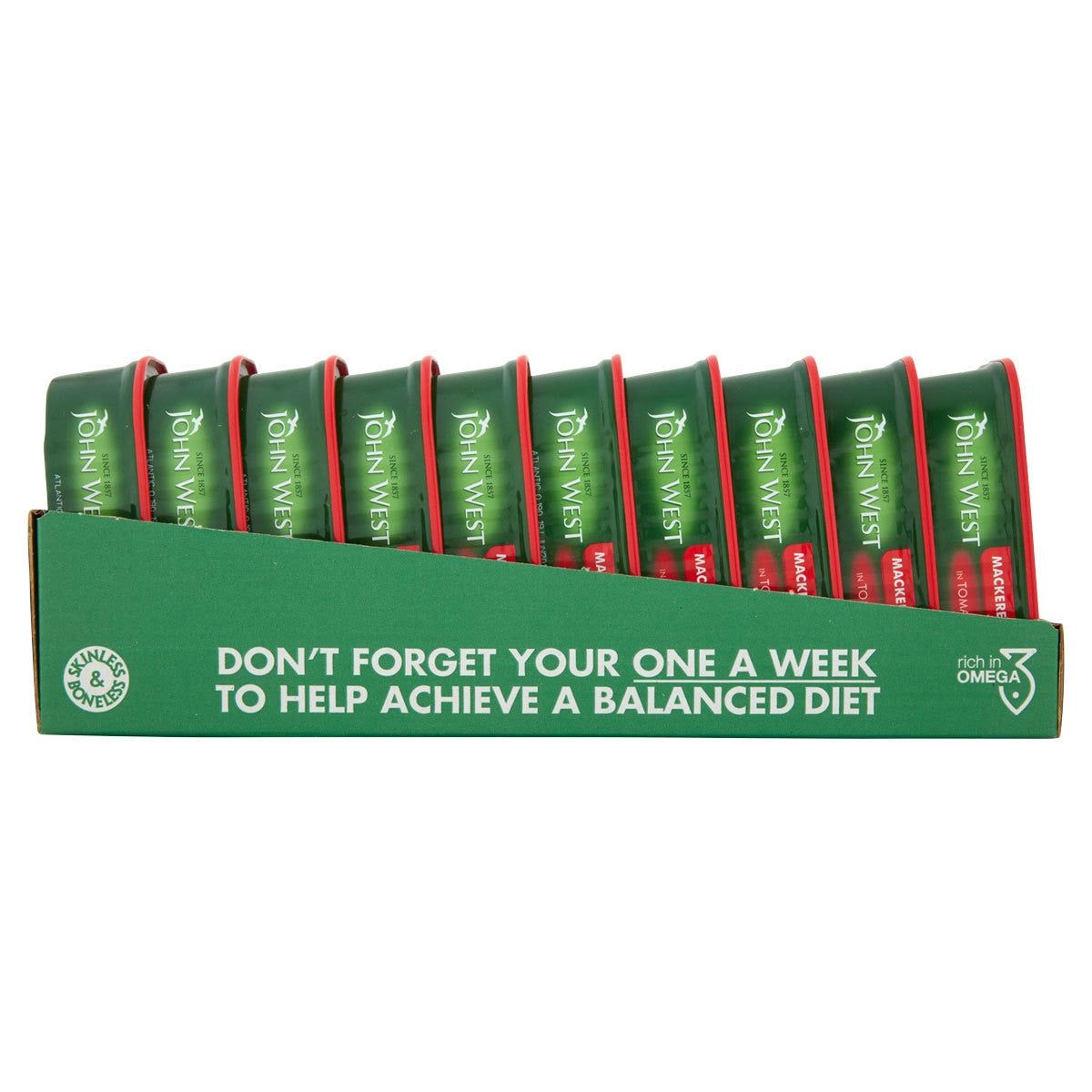 John West Mackerel Fillets in Tomato Sauce, 10 x 125g