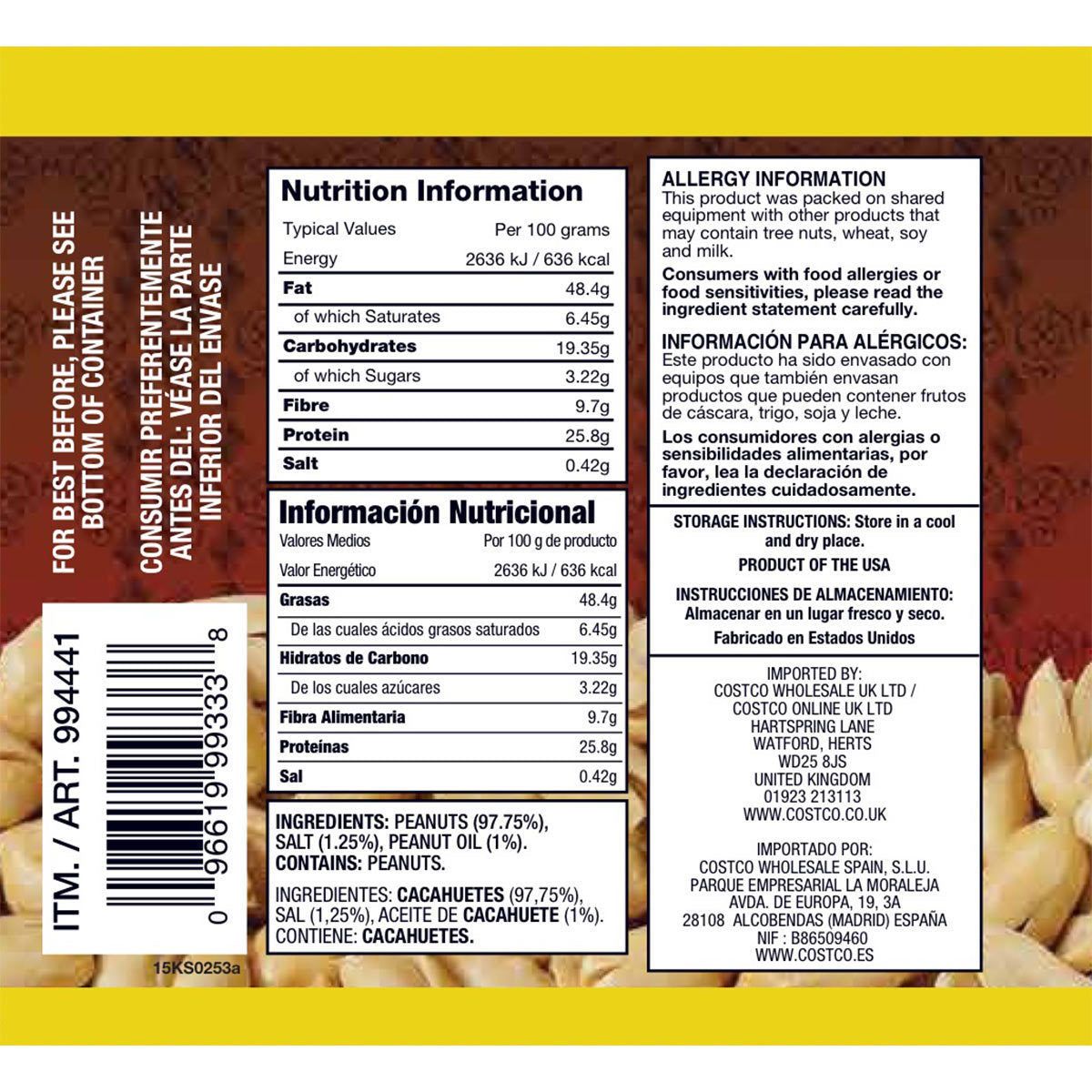 Kirkland Signature Super Extra-Large Roasted &amp;amp; Salted Peanuts, 1.13kg