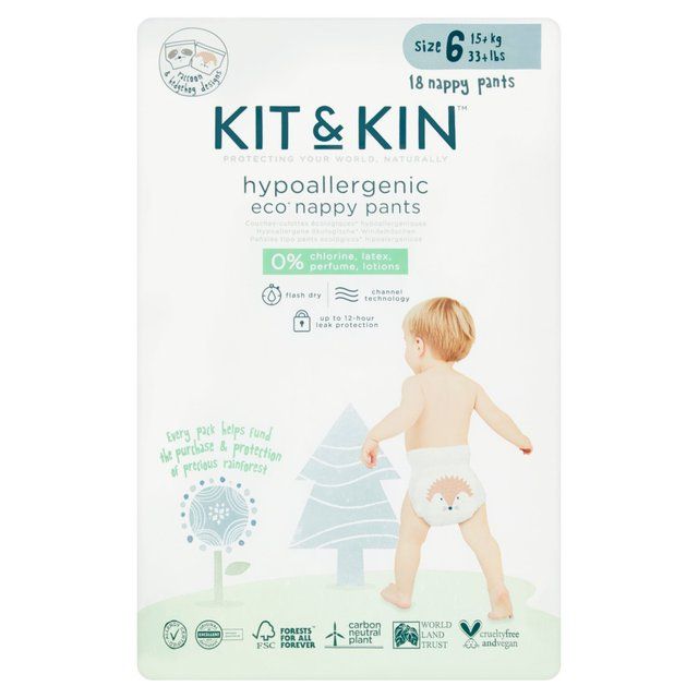 Kit &amp;amp; Kin Eco Nappy Pants Size 6 (15+kg)   18 per pack