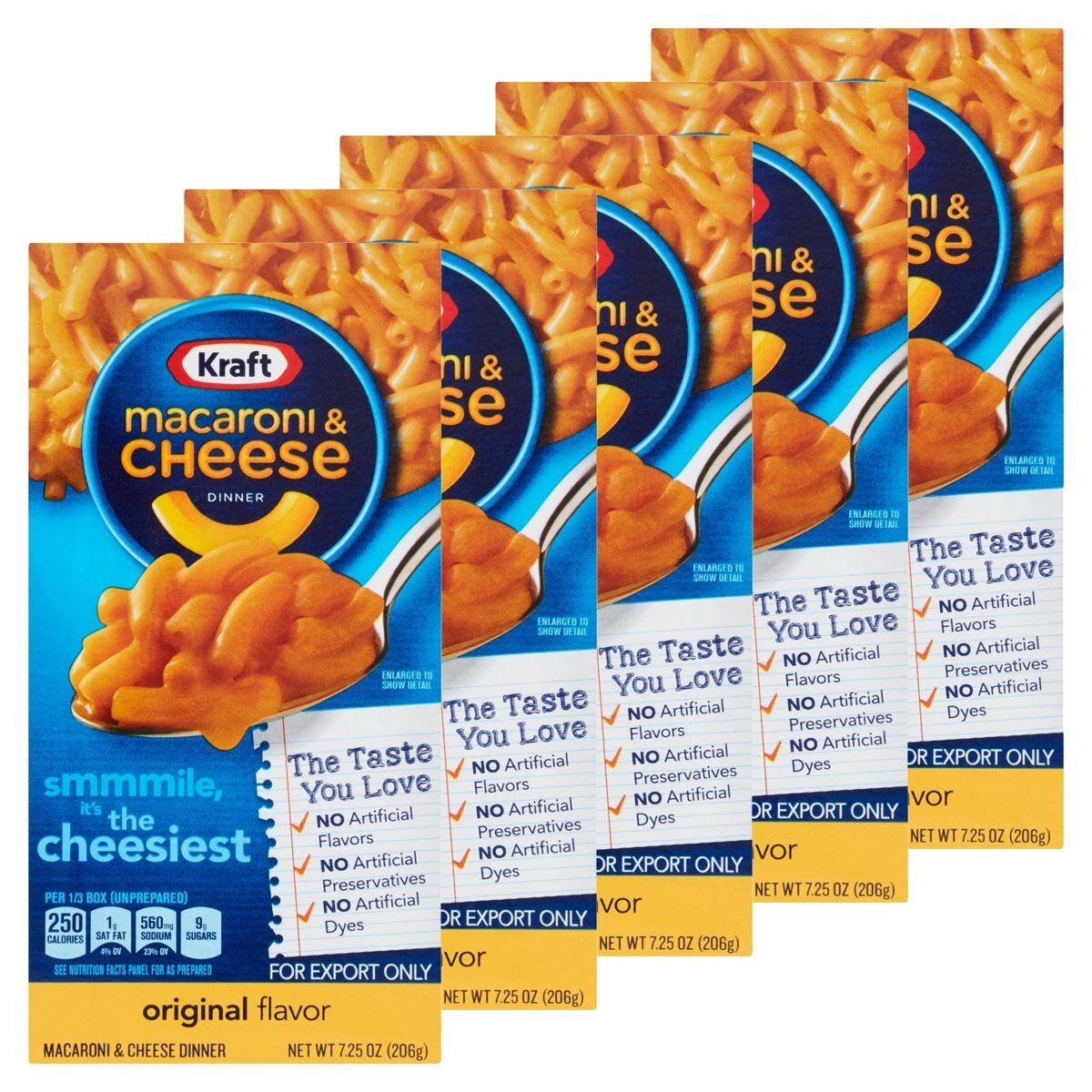 Kraft Macaroni &amp;amp; Cheese Dinner, 5 x 206g