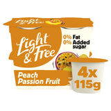 Light&amp;amp;Free Peach Passion Fruit 0% Added Sugar, Fat Free Yogurt 4x115g