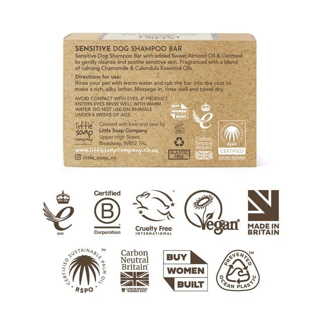 Little Beast Organic Sensitive Dog Shampoo Bar   100g