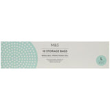 M&amp;amp;S 10 Large Resealable Storage Bags   10 per pack