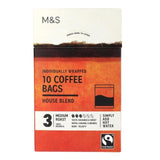 M&amp;amp;S Individually Wrapped House Blend Coffee Bags   10 x 7.5g