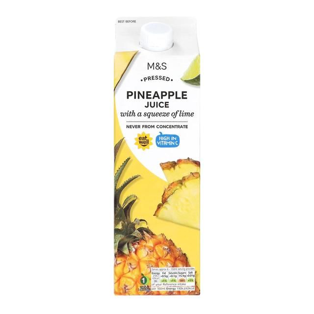 M&amp;amp;S Pressed Pineapple with Lime Juice   1L
