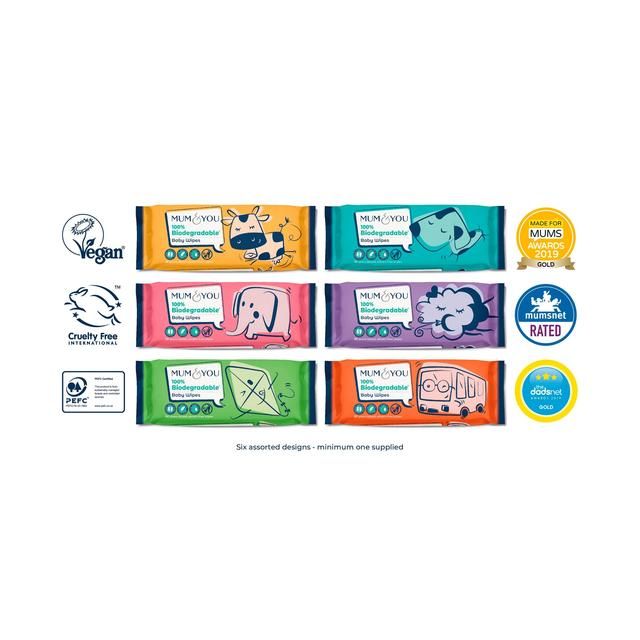 Mum &amp;amp; You 100% Biodegradable Baby Wipes   56 per pack