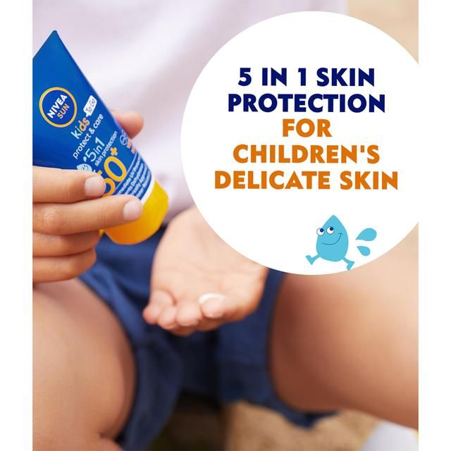 NIVEA SUN Kids Protect &amp;amp; Care SPF 50+ Sun Cream Pocket Size   50ml