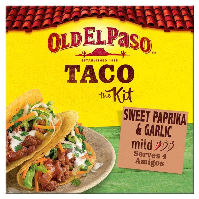 Old El Paso Mexican Sweet Paprika &amp;amp; Garlic Taco Kit with Shells   308g
