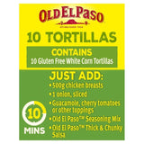 Old El Paso Small Gluten Free White Corn Taco Tortilla Wraps   10 per pack