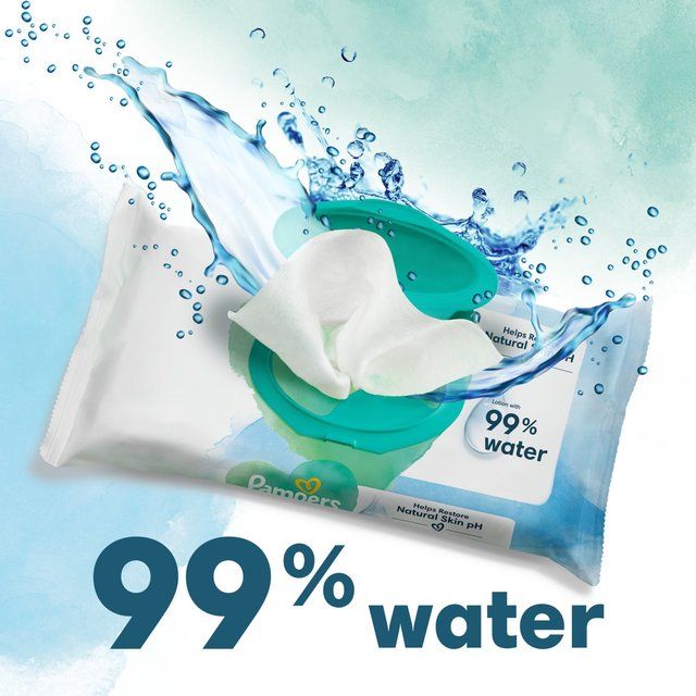Pampers Harmonie  Aqua Plastic Free Baby Wipes X9   9 x 48 per pack