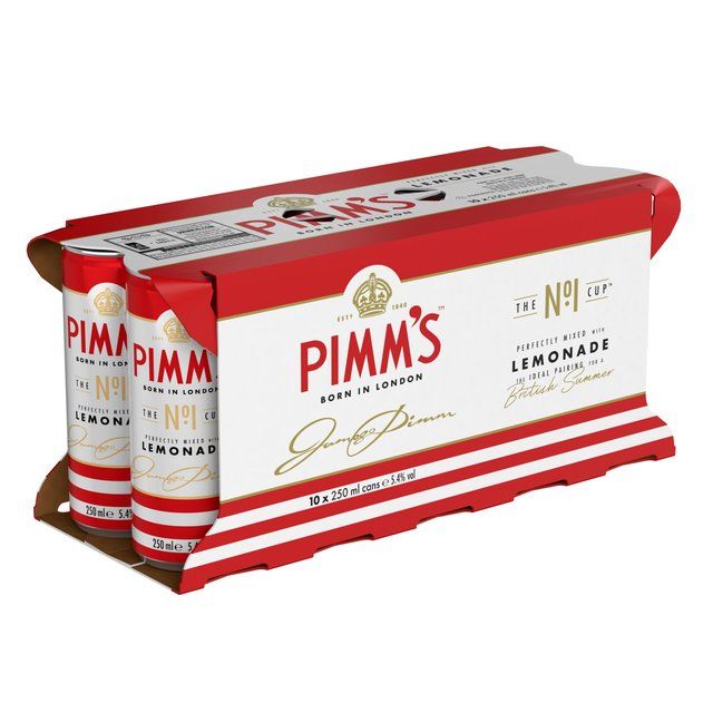 Pimm's No1 Cup &amp;amp; Lemonade Premix Liqueurs Ready to Drink   10 x 250ml