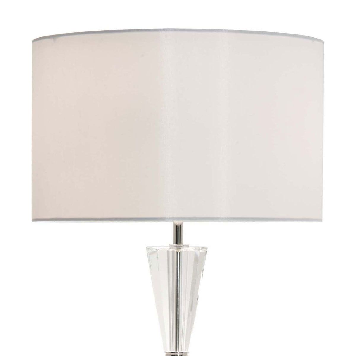 Risha Crystal Table Lamp with Ivory Faux Silk Shade