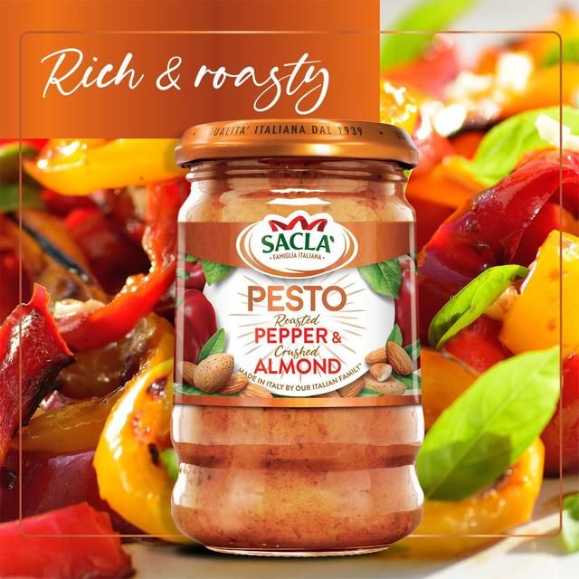 Sacla' Roasted Pepper &amp;amp; Crushed Almond Pesto   190g